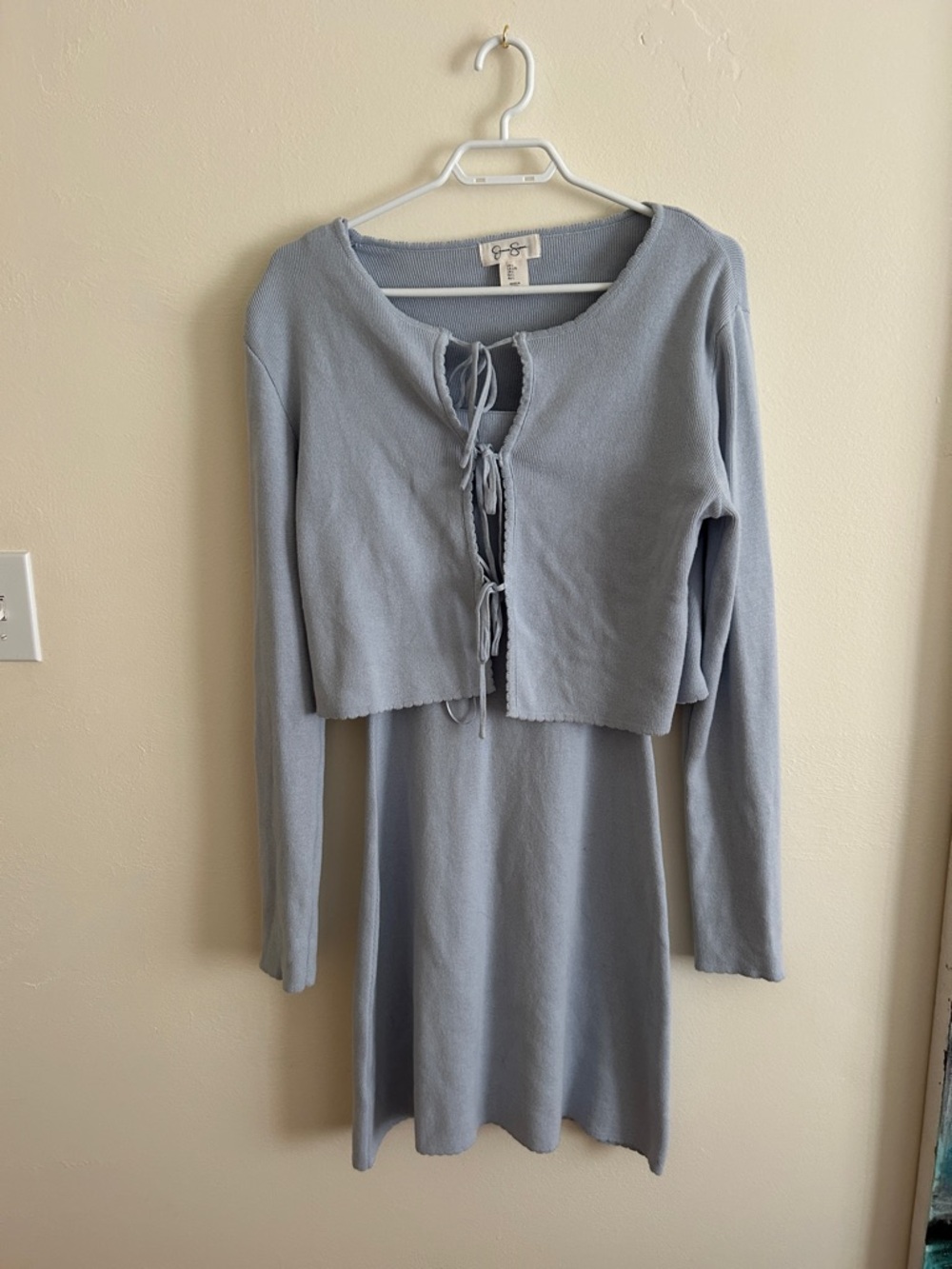 Jessica Simpson Light Blue Two-Piece Knit Dress Set